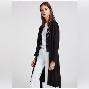 All Saints Kady Kimono Open Front Relaxed Fit Eyelet Studs Size S READ*